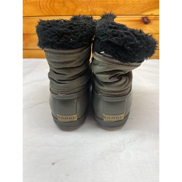 Sorel Winter Insulated Boots Women's Military‎ Green Fur Waterproof - Picture 2 of 6